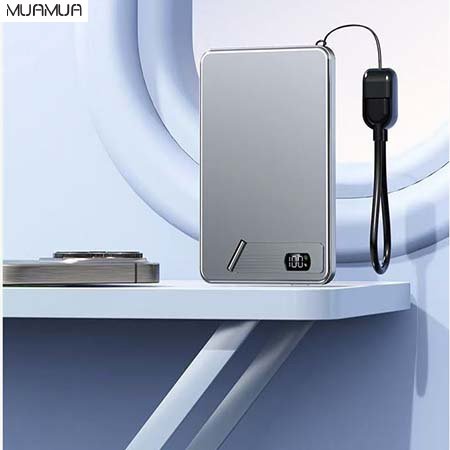 MUAMUA 초슬림 멀티 맥세이프 보조배터리 워치충전 그레이 10000mAh [